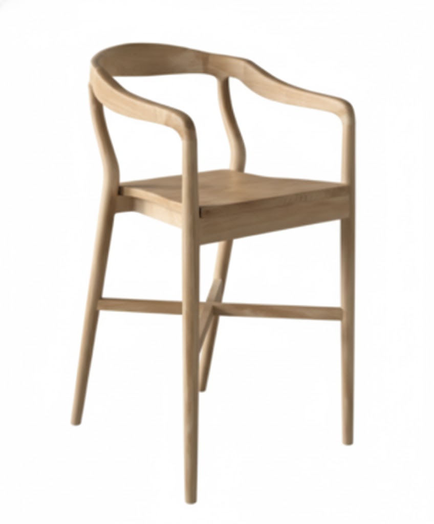Mid Century Modern Wooden Bar Stool