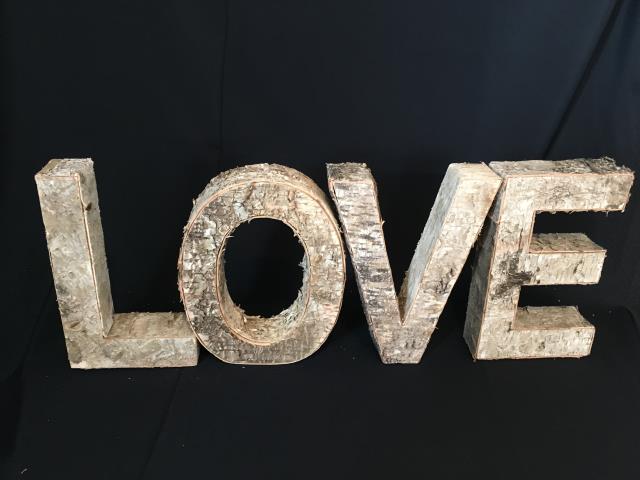 LOVE- Birch Letters/12" LOVE- Birch Letters/12"
