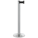 Chrome Stanchion with Black Retractable Rope Chrome Stanchion with Black Retractable Rope